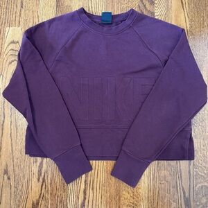 Nike Dri Fit Maroon Burgundy Cropped Oversized Sweatshirt Size XS